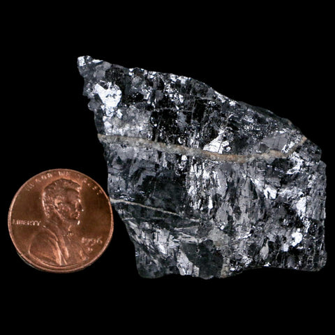 2.3" Rough Natural Silver Metallic Galena Crystal Mineral Mibladen Morocco - Fossil Age Minerals