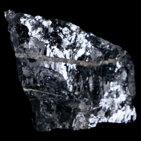 2.3" Rough Natural Silver Metallic Galena Crystal Mineral Mibladen Morocco - Fossil Age Minerals