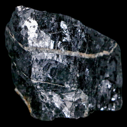 2.3" Rough Natural Silver Metallic Galena Crystal Mineral Mibladen Morocco - Fossil Age Minerals