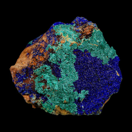 1.9" Azurite Crystals & Malachite On Matrix Colorful Mineral Specimen Morocco