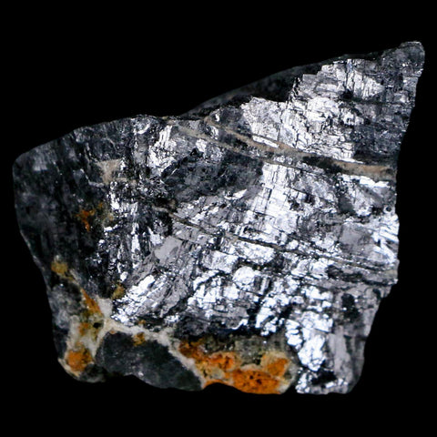 2.3" Rough Natural Silver Metallic Galena Crystal Mineral Mibladen Morocco - Fossil Age Minerals