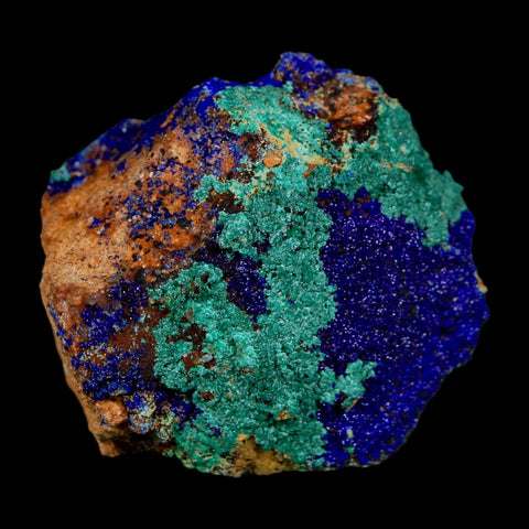 1.9" Azurite Crystals & Malachite On Matrix Colorful Mineral Specimen Morocco - Fossil Age Minerals