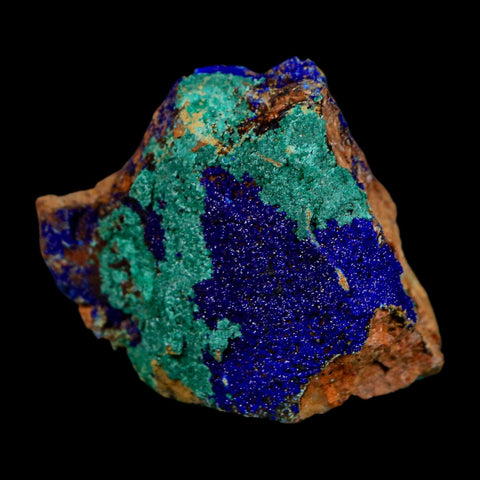 1.9" Azurite Crystals & Malachite On Matrix Colorful Mineral Specimen Morocco - Fossil Age Minerals