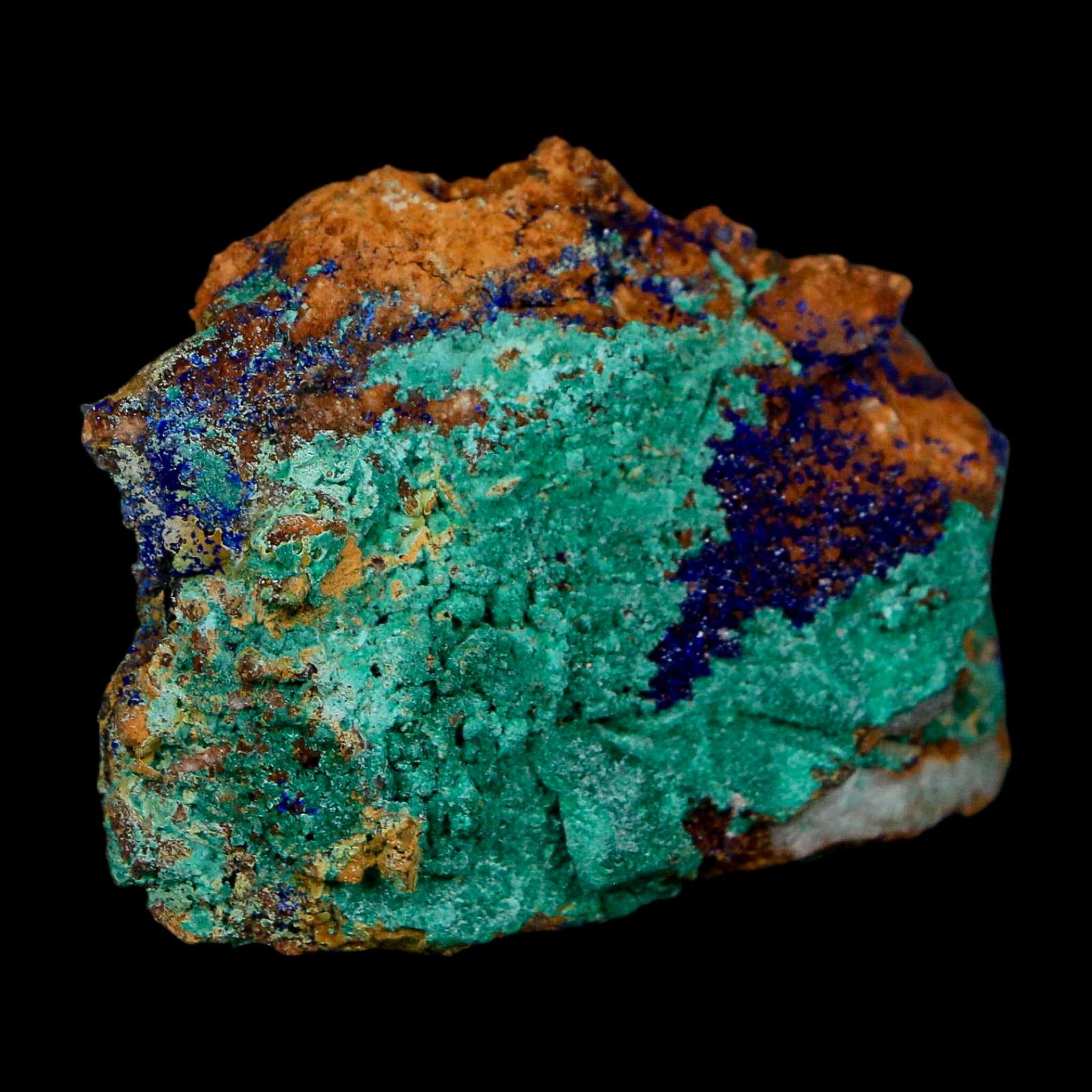 2.1" Azurite Crystals & Malachite On Matrix Colorful Mineral Specimen Morocco - Fossil Age Minerals