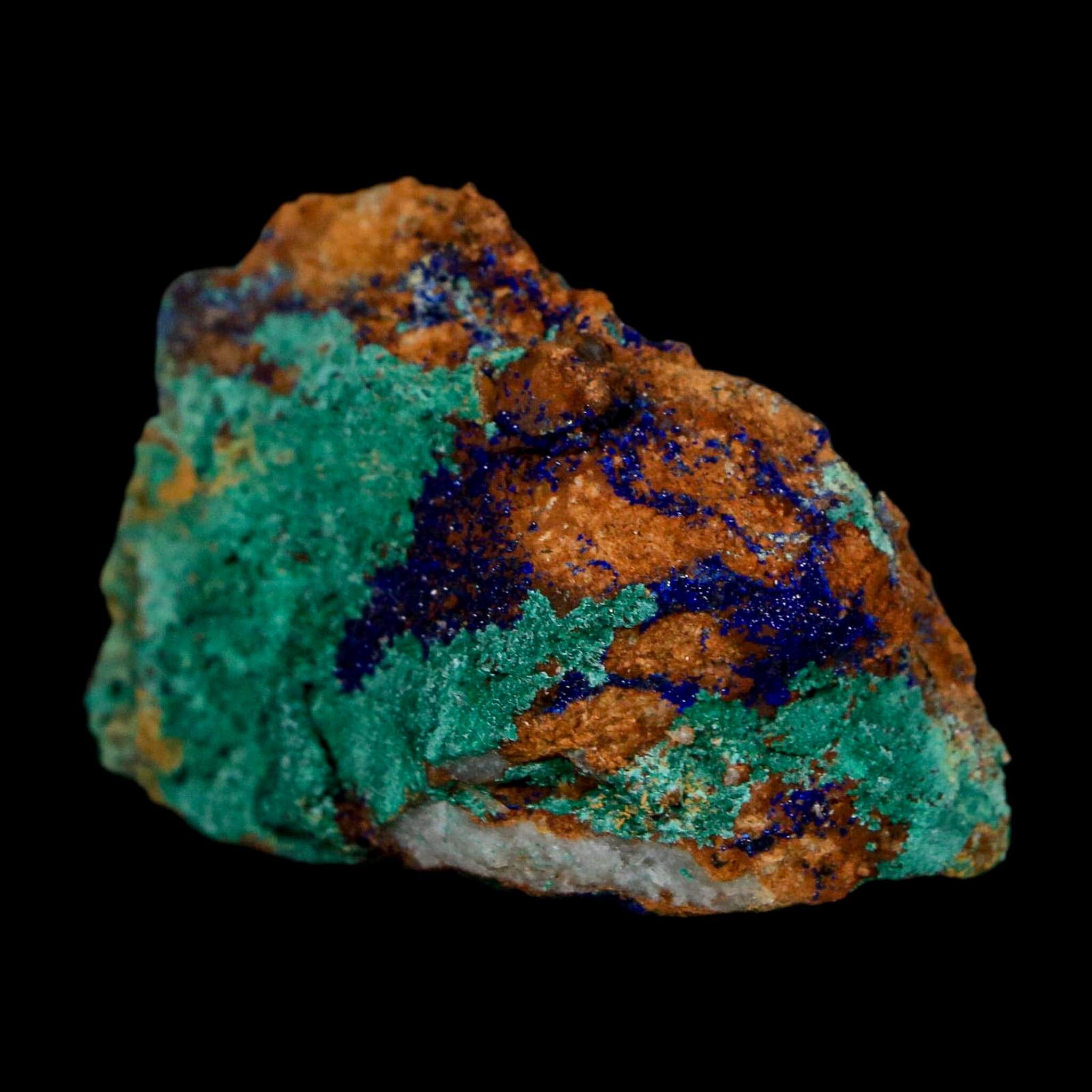 2.1" Azurite Crystals & Malachite On Matrix Colorful Mineral Specimen Morocco - Fossil Age Minerals