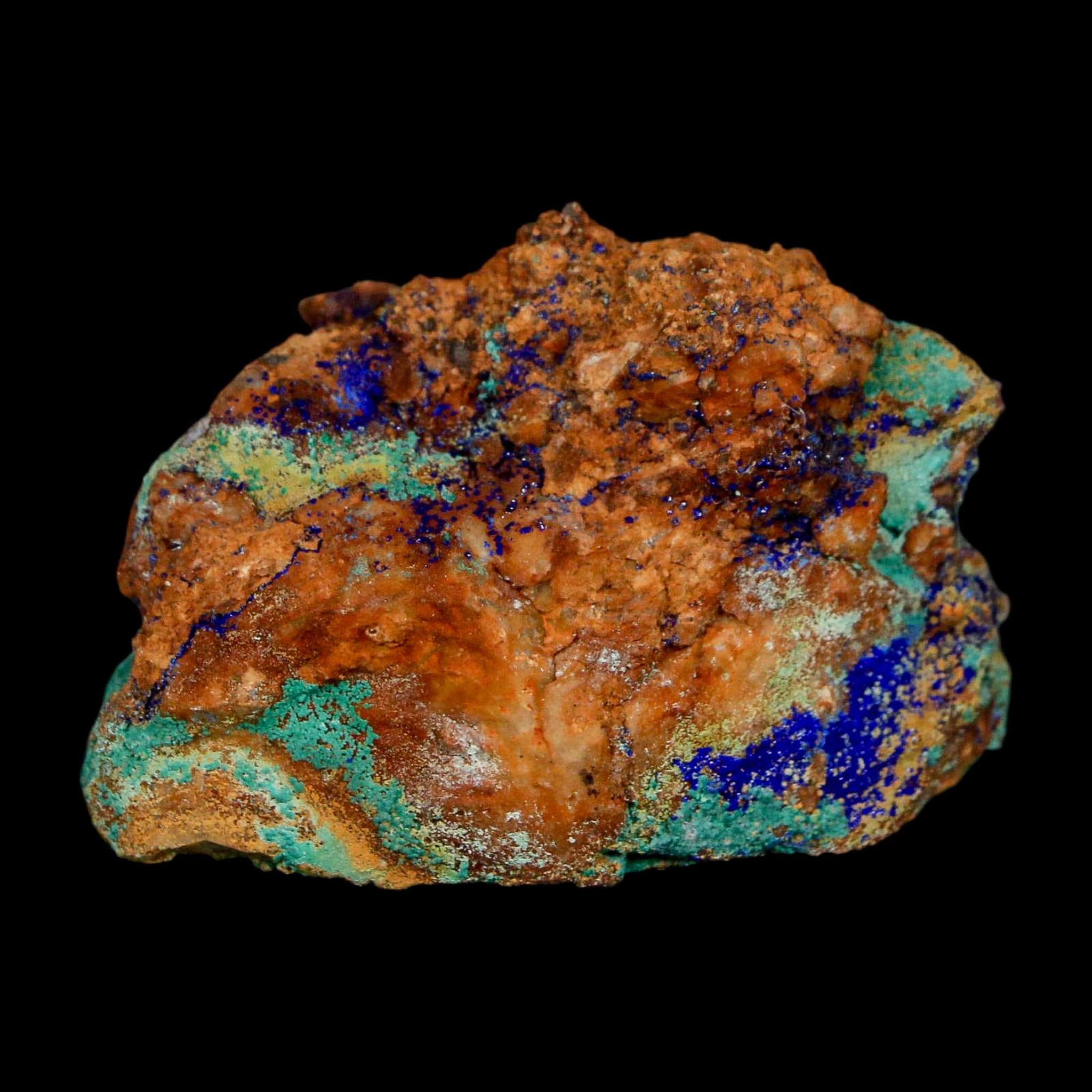 2.1" Azurite Crystals & Malachite On Matrix Colorful Mineral Specimen Morocco - Fossil Age Minerals