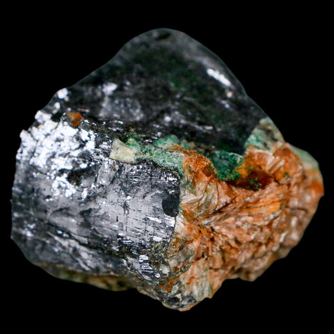 2.4" Rough Natural Silver Metallic Galena Crystal Mineral Mibladen Morocco - Fossil Age Minerals