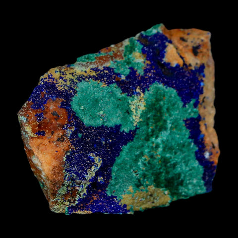 1.7" Azurite Crystals & Malachite On Matrix Colorful Mineral Specimen Morocco - Fossil Age Minerals