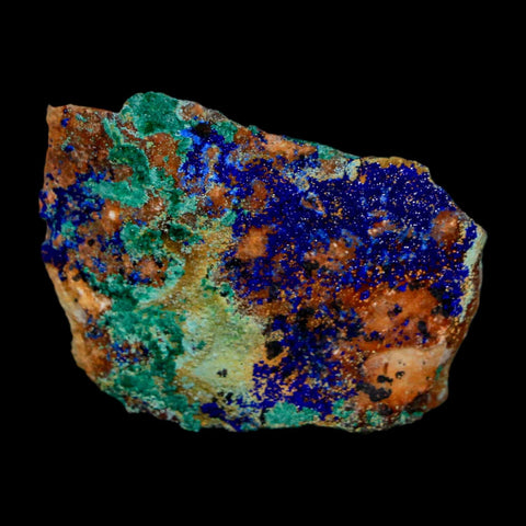 1.7" Azurite Crystals & Malachite On Matrix Colorful Mineral Specimen Morocco - Fossil Age Minerals
