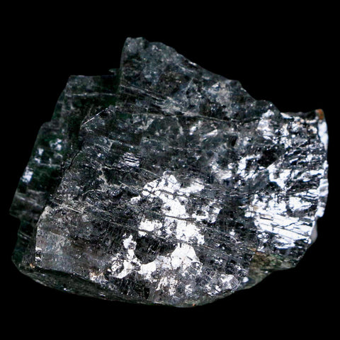 2.4" Rough Natural Silver Metallic Galena Crystal Mineral Mibladen Morocco - Fossil Age Minerals