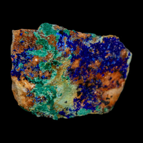 1.7" Azurite Crystals & Malachite On Matrix Colorful Mineral Specimen Morocco - Fossil Age Minerals