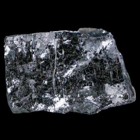 1.9" Rough Natural Silver Metallic Galena Crystal Mineral Mibladen Morocco - Fossil Age Minerals
