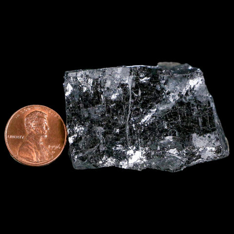 1.9" Rough Natural Silver Metallic Galena Crystal Mineral Mibladen Morocco - Fossil Age Minerals