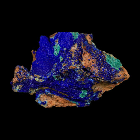 2.1" Azurite Crystals & Malachite On Matrix Colorful Mineral Specimen Morocco