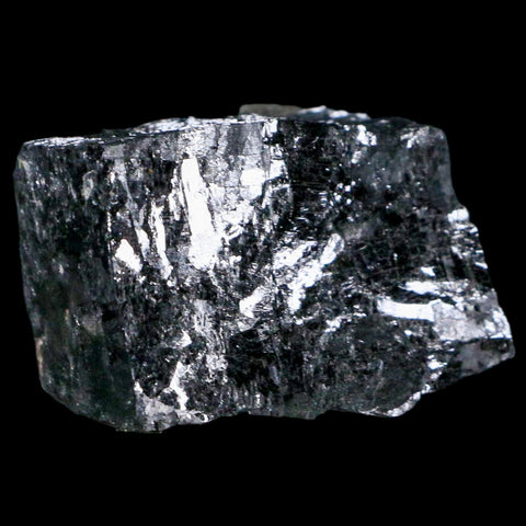 1.9" Rough Natural Silver Metallic Galena Crystal Mineral Mibladen Morocco - Fossil Age Minerals