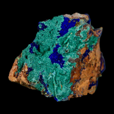2.1" Azurite Crystals & Malachite On Matrix Colorful Mineral Specimen Morocco