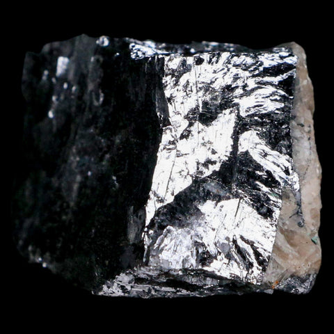 1.9" Rough Natural Silver Metallic Galena Crystal Mineral Mibladen Morocco - Fossil Age Minerals