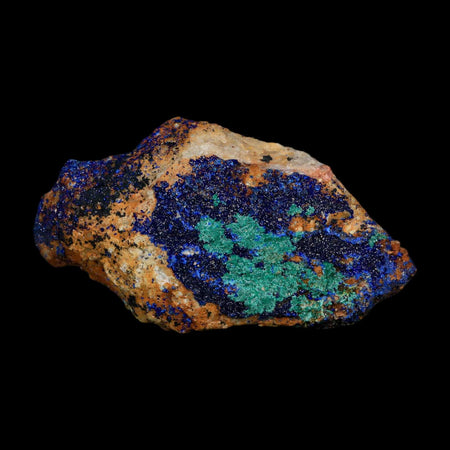 3.1" Azurite Crystals & Malachite On Matrix Colorful Mineral Specimen Morocco
