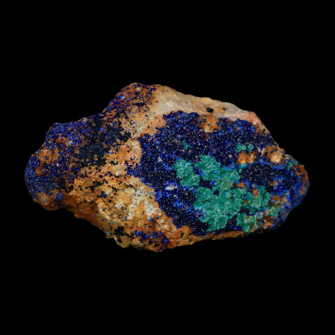 3.1" Azurite Crystals & Malachite On Matrix Colorful Mineral Specimen Morocco - Fossil Age Minerals