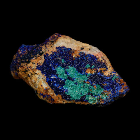 3.1" Azurite Crystals & Malachite On Matrix Colorful Mineral Specimen Morocco - Fossil Age Minerals