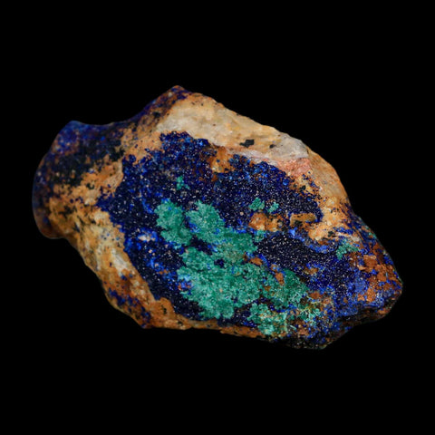 3.1" Azurite Crystals & Malachite On Matrix Colorful Mineral Specimen Morocco - Fossil Age Minerals