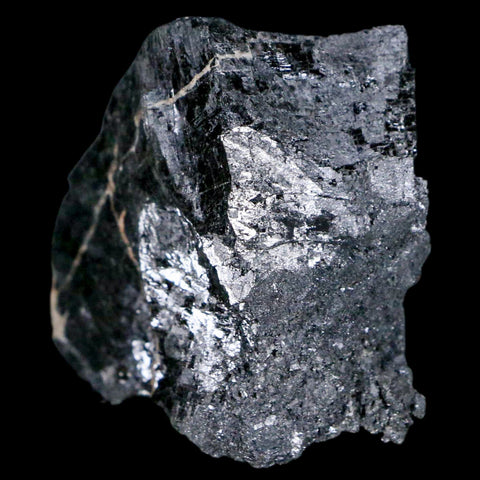 1.9" Rough Natural Silver Metallic Galena Crystal Mineral Mibladen Morocco - Fossil Age Minerals