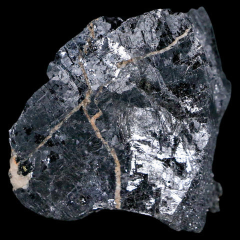 1.9" Rough Natural Silver Metallic Galena Crystal Mineral Mibladen Morocco - Fossil Age Minerals