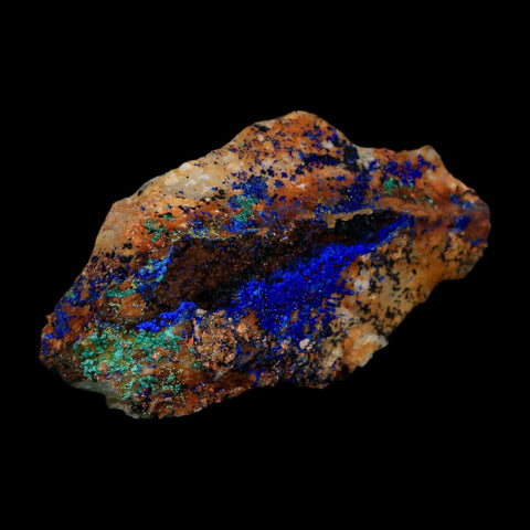3.1" Azurite Crystals & Malachite On Matrix Colorful Mineral Specimen Morocco - Fossil Age Minerals