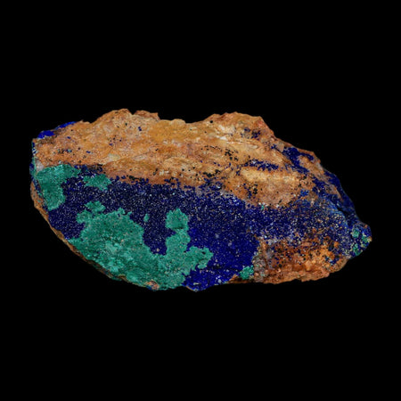 3.5" Azurite Crystals & Malachite On Matrix Colorful Mineral Specimen Morocco
