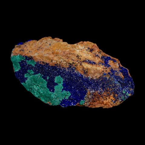 3.5" Azurite Crystals & Malachite On Matrix Colorful Mineral Specimen Morocco - Fossil Age Minerals