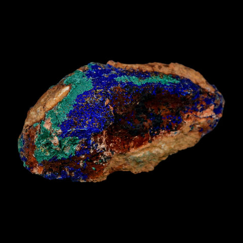3.5" Azurite Crystals & Malachite On Matrix Colorful Mineral Specimen Morocco - Fossil Age Minerals