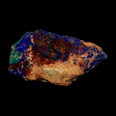 3.5" Azurite Crystals & Malachite On Matrix Colorful Mineral Specimen Morocco - Fossil Age Minerals