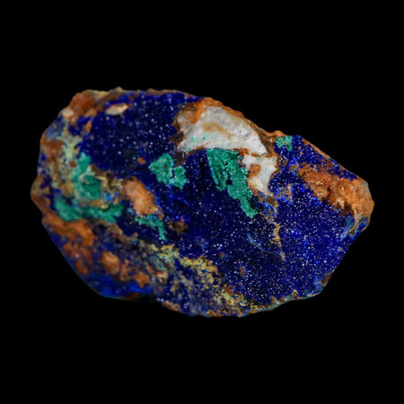 2" Azurite Crystals & Malachite On Matrix Colorful Mineral Specimen Morocco