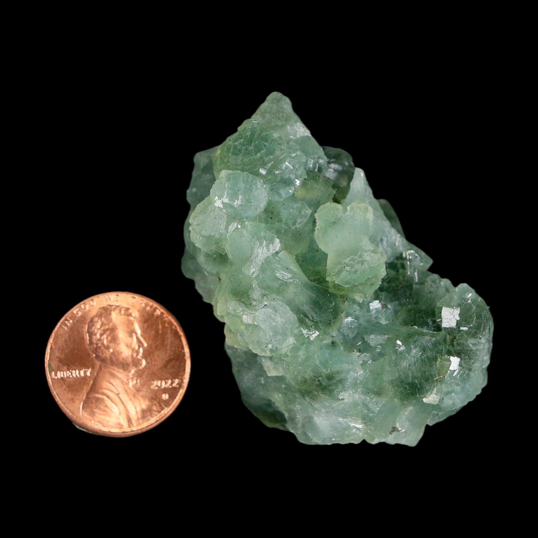 1.9" Rough Green Prehnite Crystal Mineral Specimen Location Imilchil, Morocco