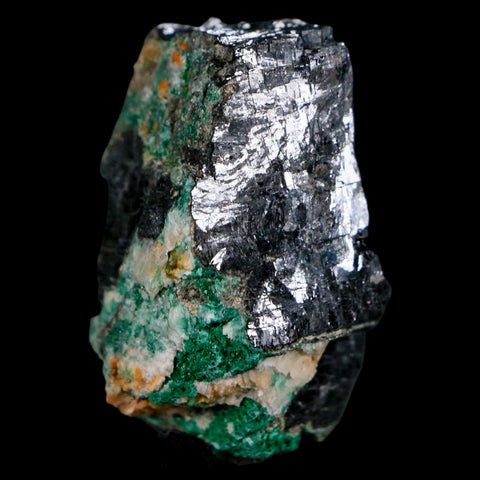 1.7" Rough Natural Silver Metallic Galena Crystal Mineral Mibladen Morocco - Fossil Age Minerals
