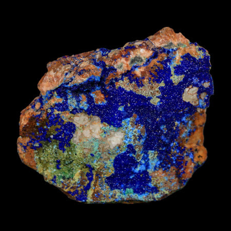 2.3" Azurite Crystals & Malachite On Matrix Colorful Mineral Specimen Morocco