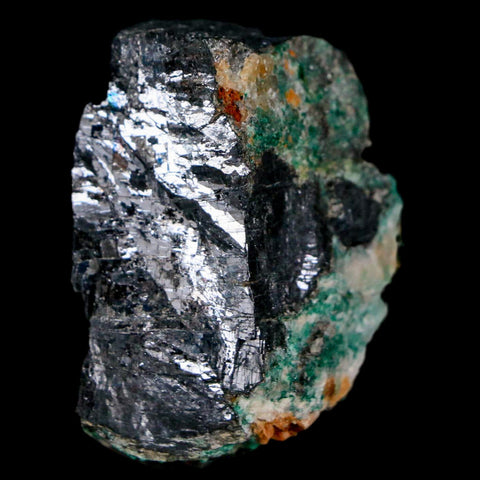 1.7" Rough Natural Silver Metallic Galena Crystal Mineral Mibladen Morocco - Fossil Age Minerals