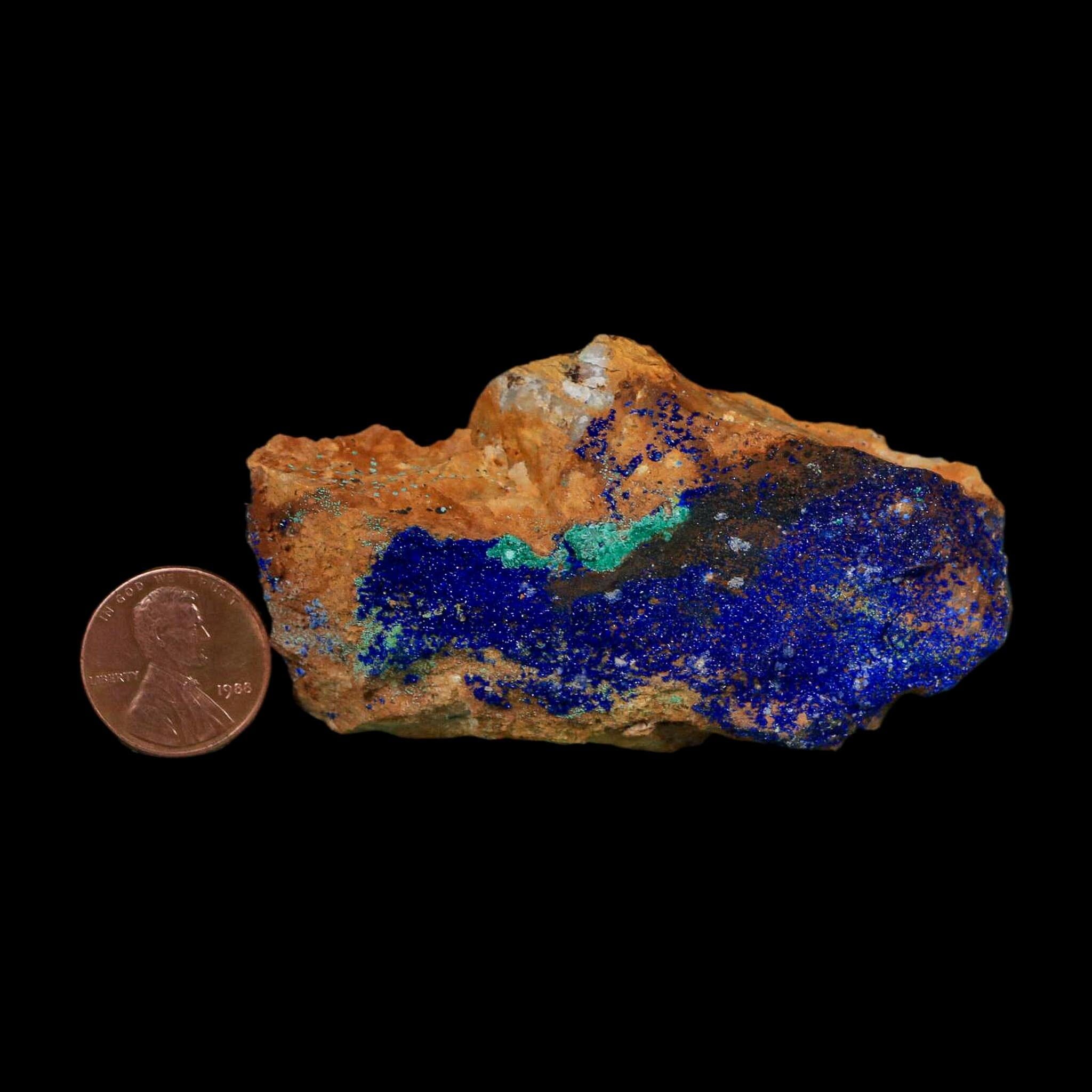 2.9" Azurite Crystals & Malachite On Matrix Colorful Mineral Specimen Morocco - Fossil Age Minerals