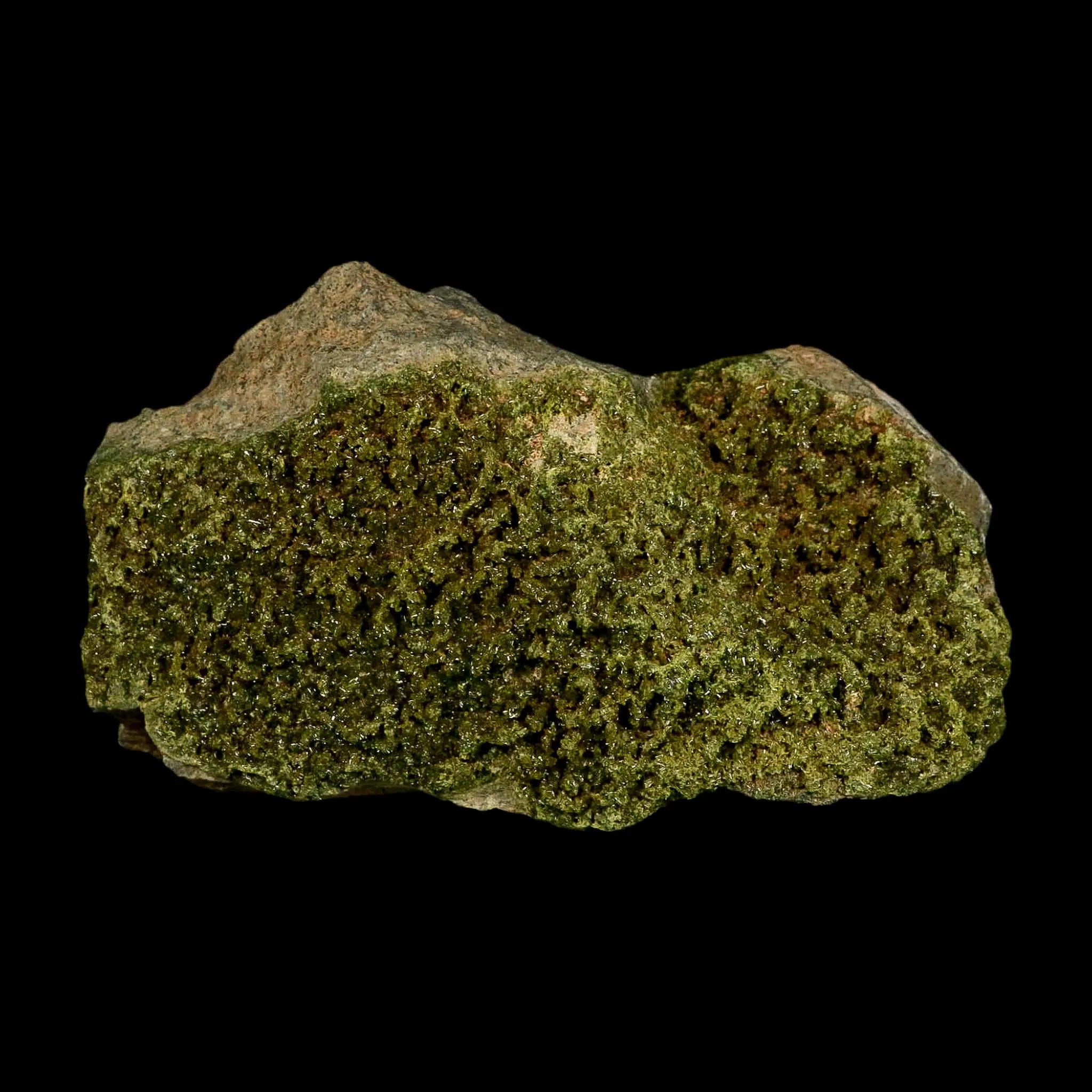 5.6" Rough Deep Green Epidote Crystal Minerals Specimen On Rock Morocco - Fossil Age Minerals