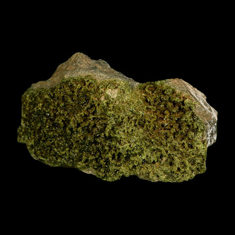 5.6" Rough Deep Green Epidote Crystal Minerals Specimen On Rock Morocco - Fossil Age Minerals
