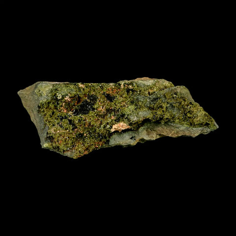 7" Rough Deep Green Epidote Crystal Minerals Specimen On Rock Morocco - Fossil Age Minerals