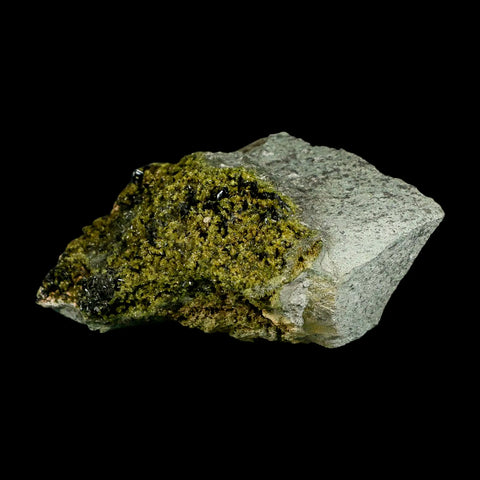3.9" Rough Deep Green Epidote Crystal Minerals Specimen On Rock Morocco - Fossil Age Minerals