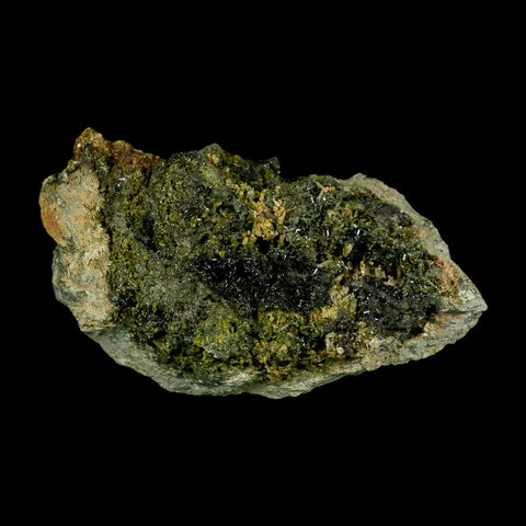5.9" Rough Deep Green Epidote Crystal Minerals Specimen On Rock Morocco - Fossil Age Minerals