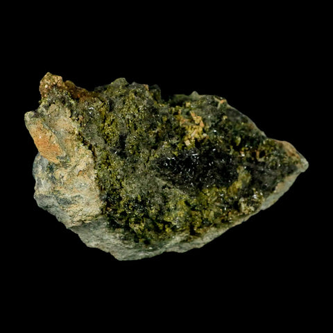 5.9" Rough Deep Green Epidote Crystal Minerals Specimen On Rock Morocco - Fossil Age Minerals