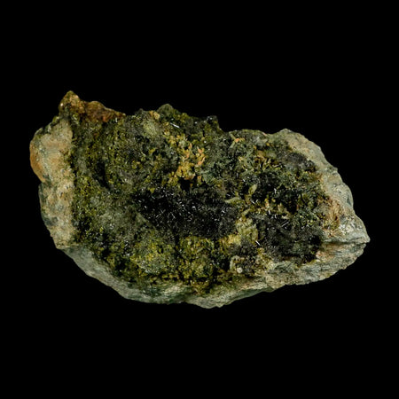 5.9" Rough Deep Green Epidote Crystal Minerals Specimen On Rock Morocco