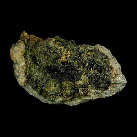 5.9" Rough Deep Green Epidote Crystal Minerals Specimen On Rock Morocco - Fossil Age Minerals