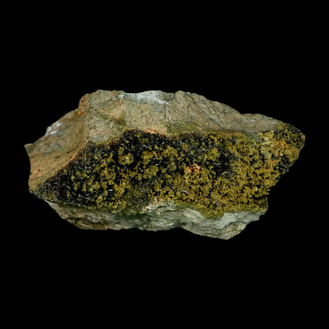 6.7" Rough Deep Green Epidote Crystal Minerals Specimen On Rock Morocco - Fossil Age Minerals
