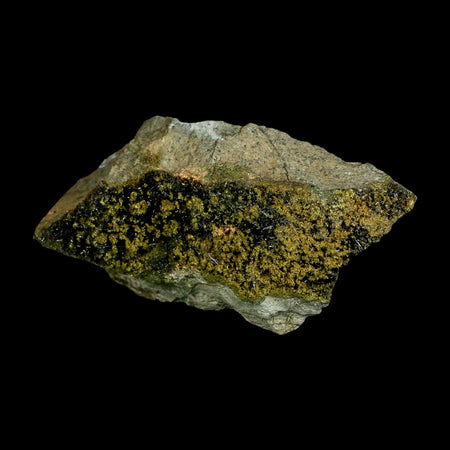 6.7" Rough Deep Green Epidote Crystal Minerals Specimen On Rock Morocco