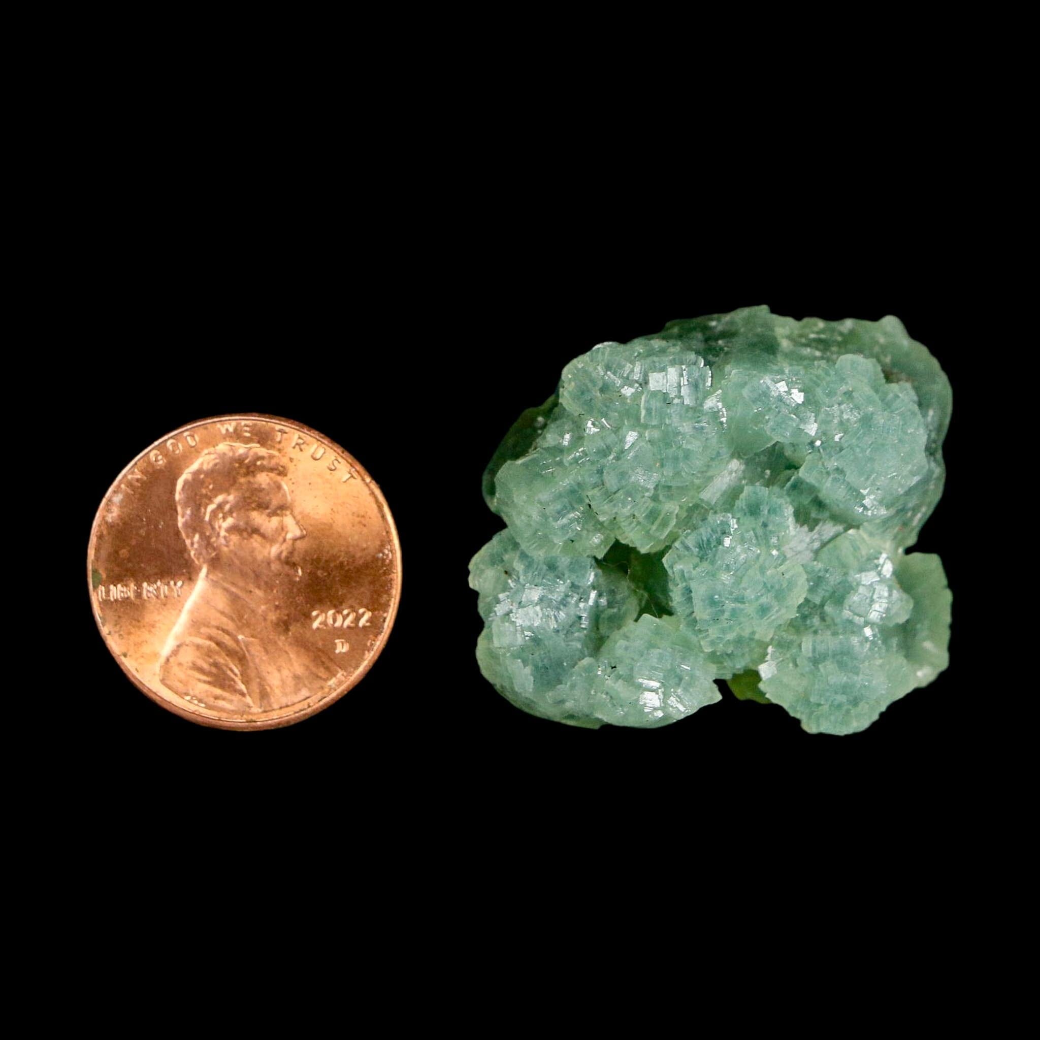 1.1" Rough Green Prehnite Crystal Mineral Specimen Location Imilchil, Morocco