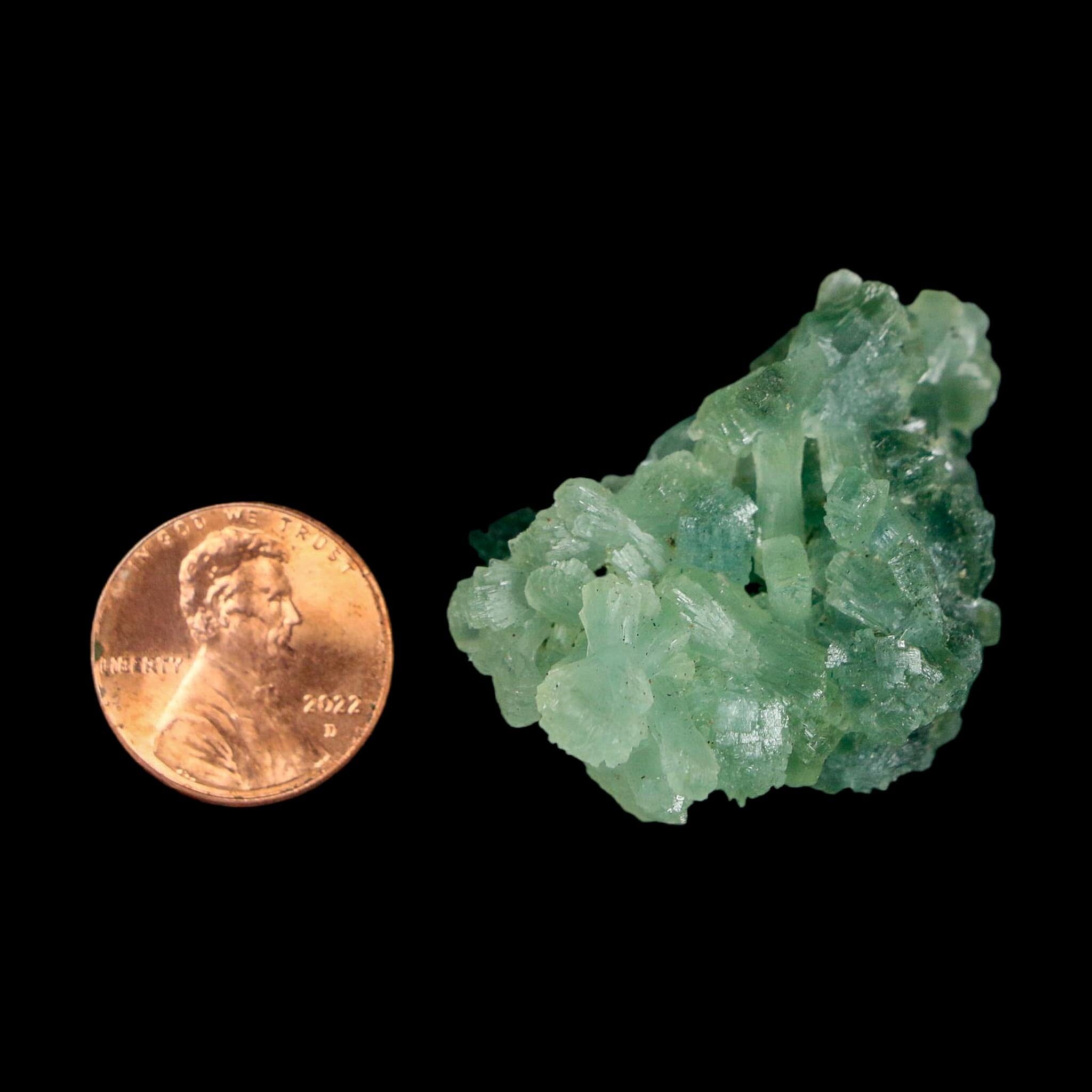 1.5" Rough Green Prehnite Crystal Mineral Specimen Location Imilchil, Morocco